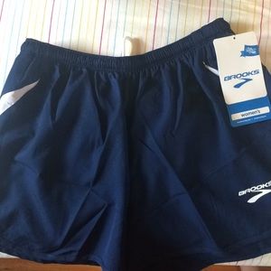 Navy blue Brooks running shorts